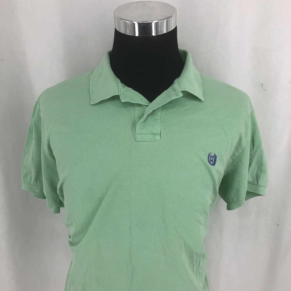 Chaps Stretch Green Short Sleeve Embroidered Logo Polo Shirt XL